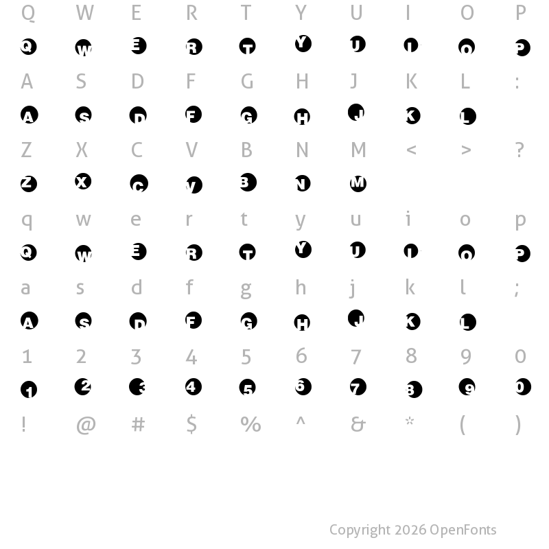 Character Map of SpotLights Regular
