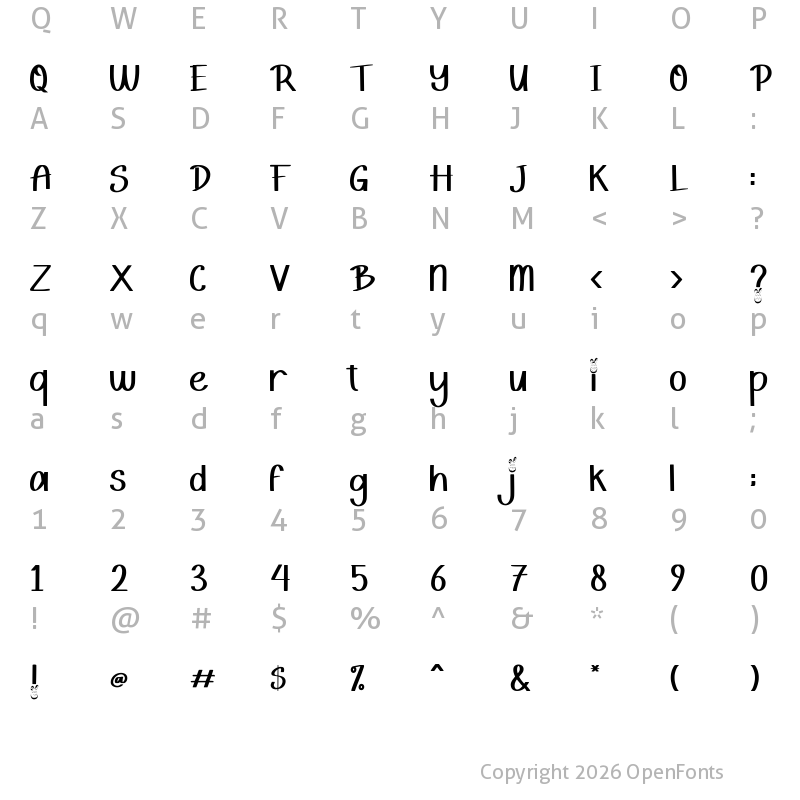 Character Map of Spring Bunny Regular