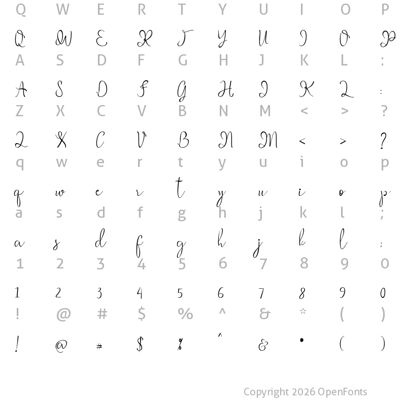 Character Map of Spring Woman Regular