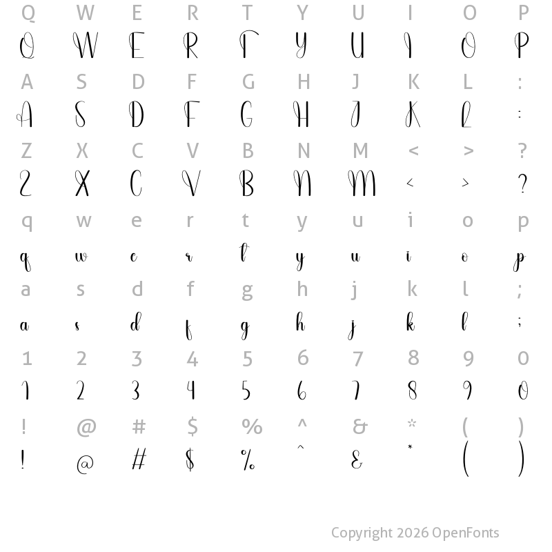 Character Map of Springday Regular