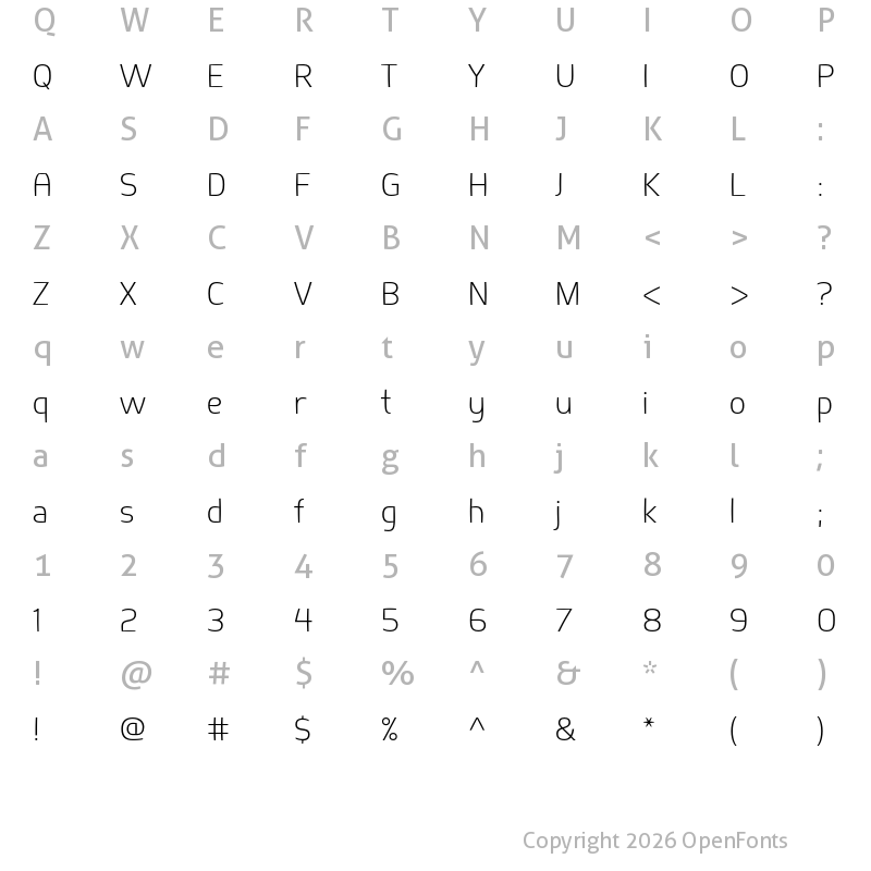 Character Map of Springsteel Light