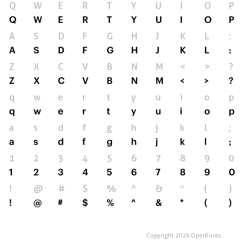 Character Map of Sprint Sans Medium