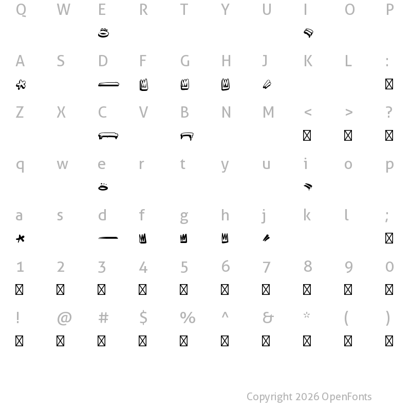 Character Map of Sprite Graffiti Extras