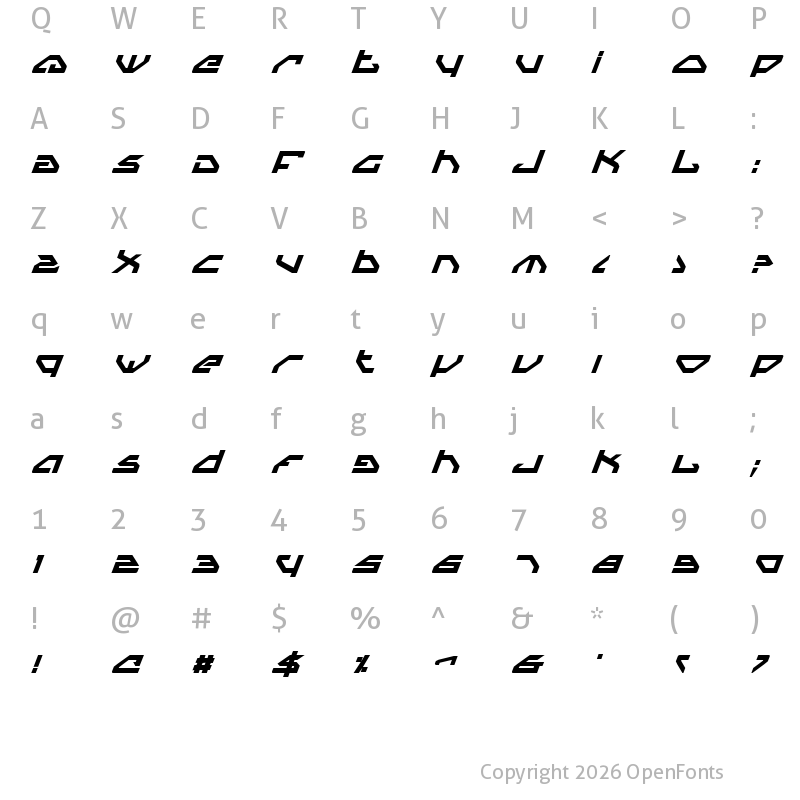 Character Map of Spylord Bold Italic Bold Italic
