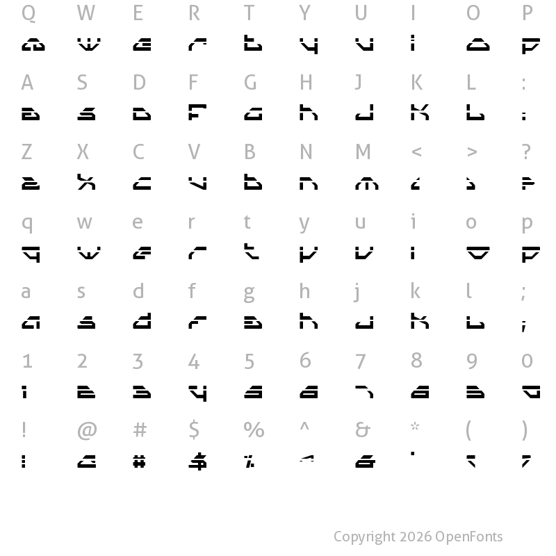 Character Map of Spylord Laser Laser