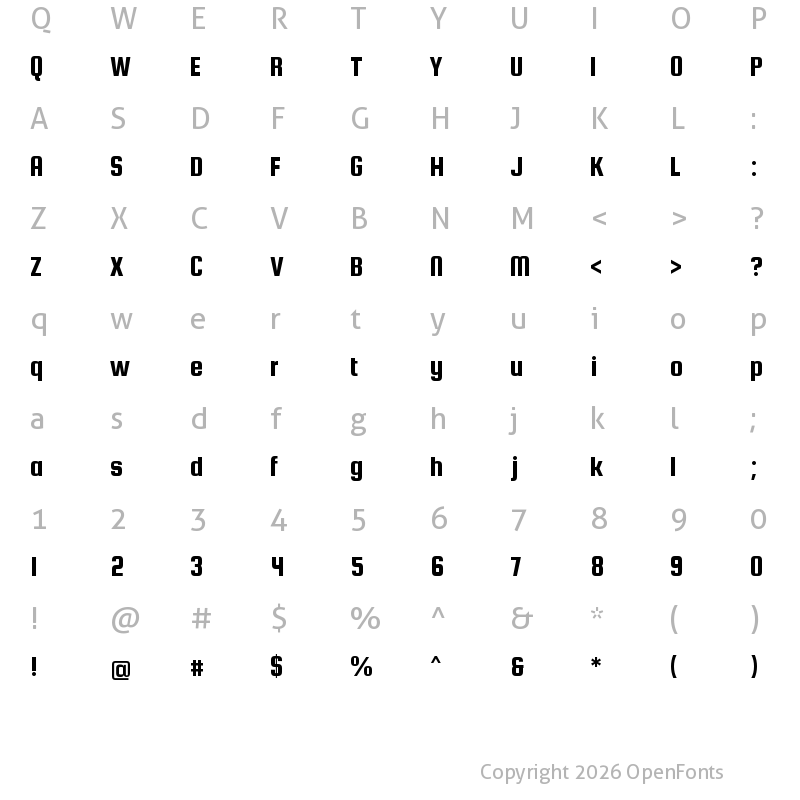 Character Map of Squada One Regular