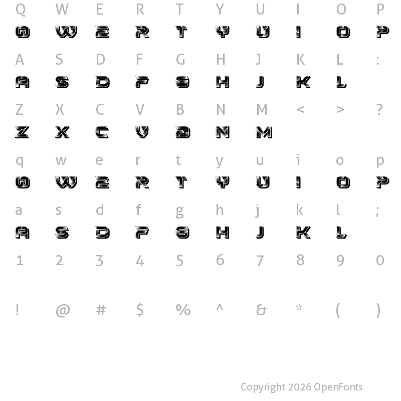 Character Map of Squalor Regular
