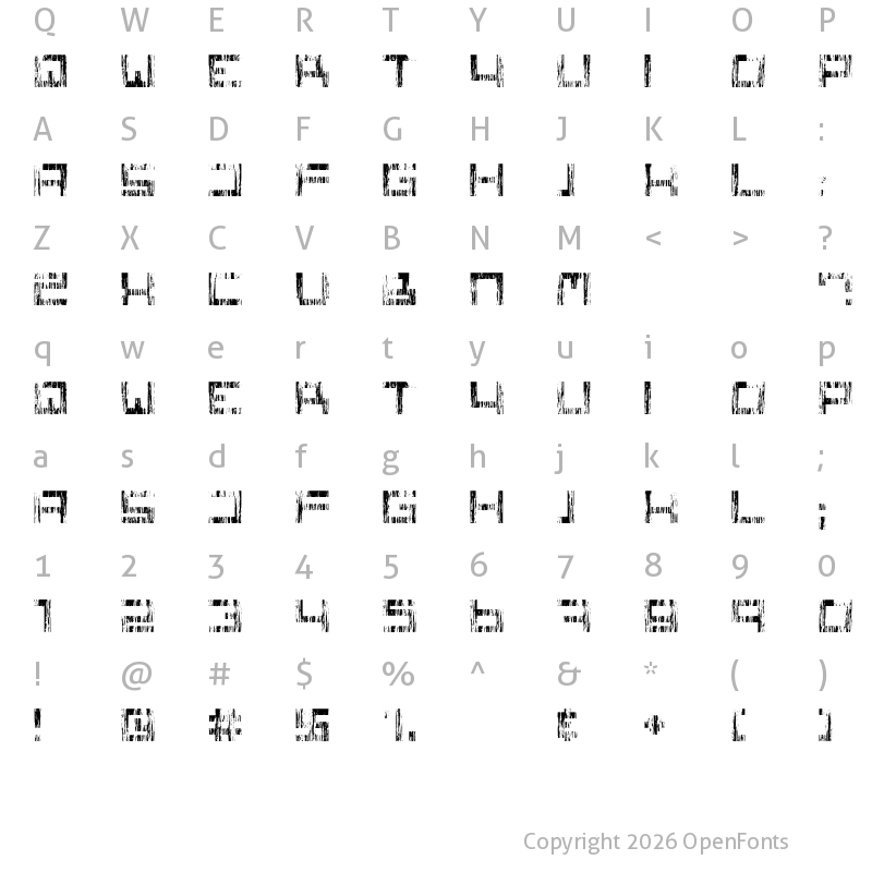 Character Map of Square One Grunge Regular