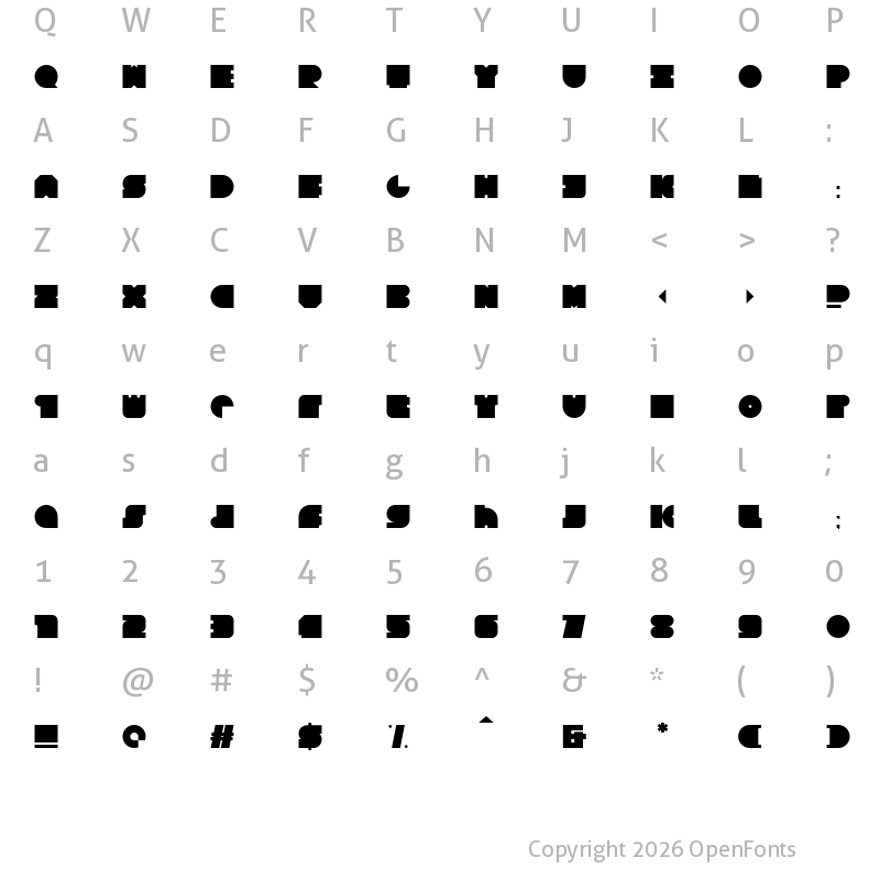 Character Map of Square80 Regular