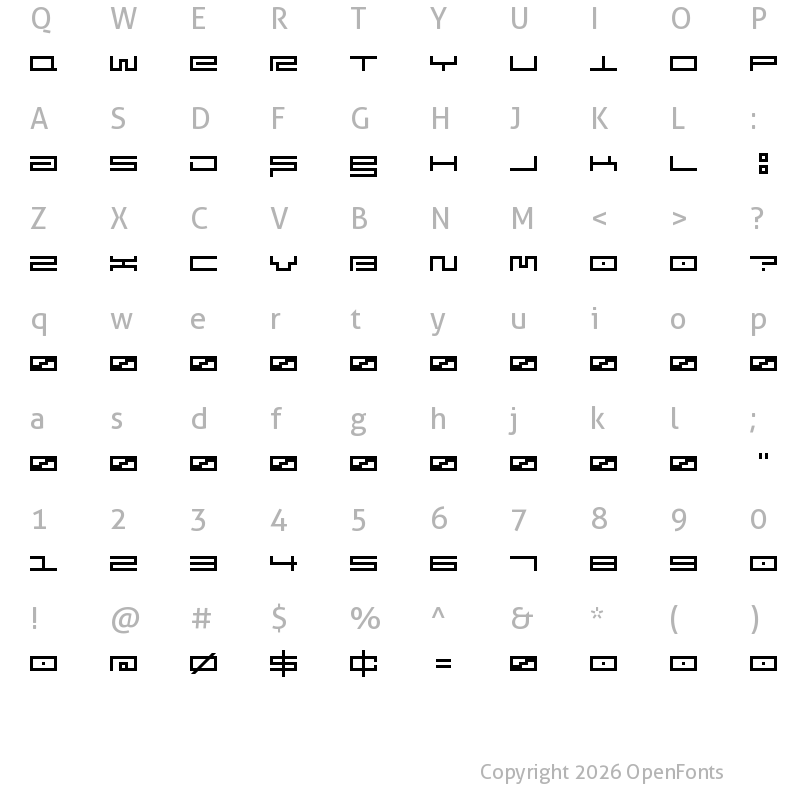 Character Map of [.squarepusherv3.] Regular