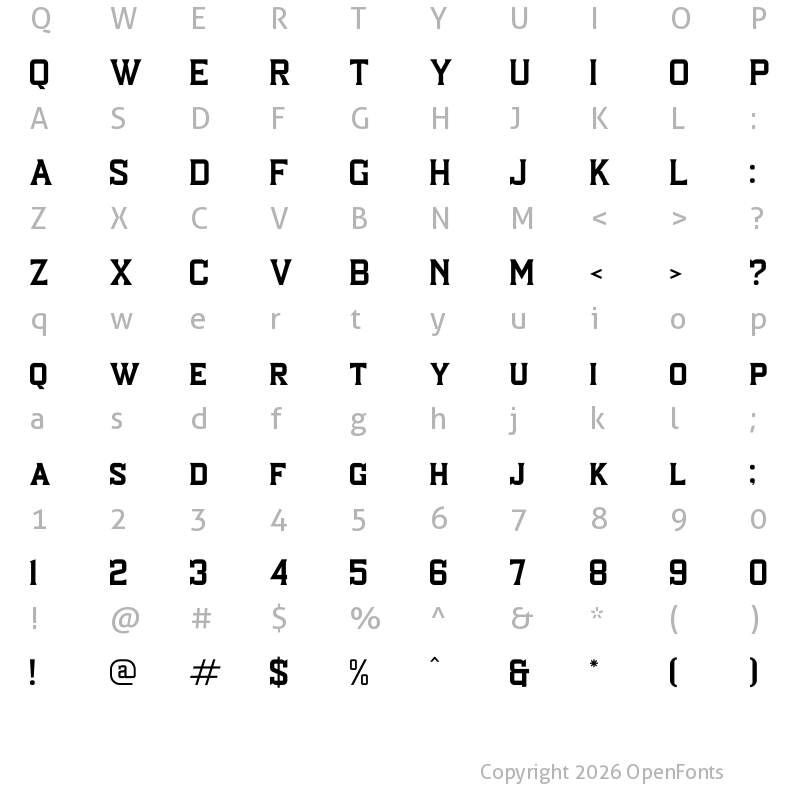 Character Map of SQUIRED DIMONDS Regular