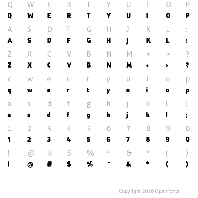 Character Map of St Transmission 800 ExtraBold