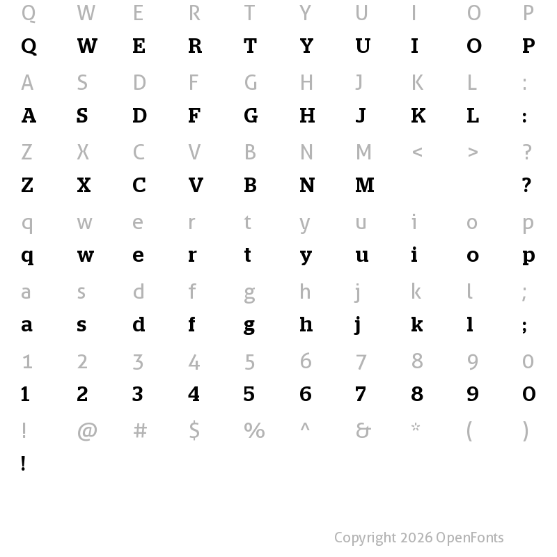 Character Map of Stag Medium