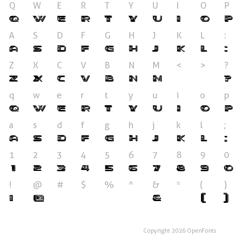 Character Map of Stage Circus Regular