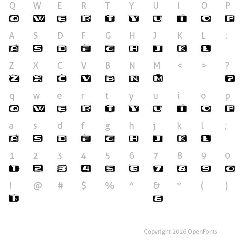 Character Map of Stage Destroy Regular