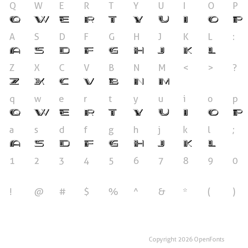 Character Map of Stage Oriental Regular