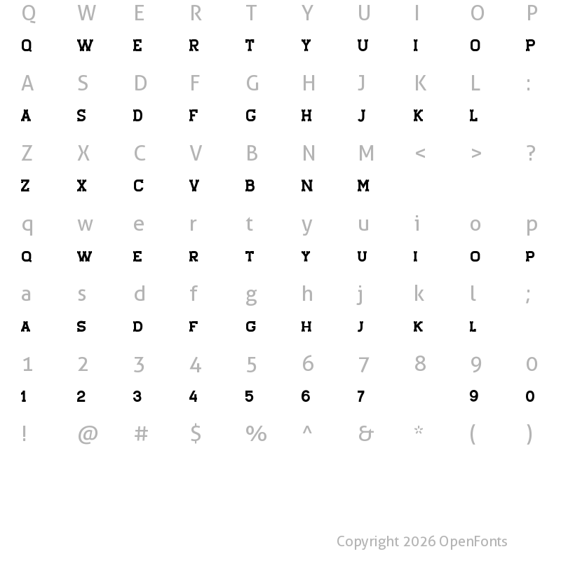 Character Map of Staincool Base Regular