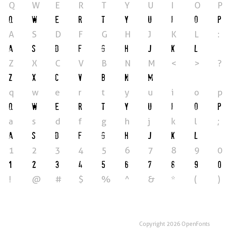 Character Map of stamPete Regular