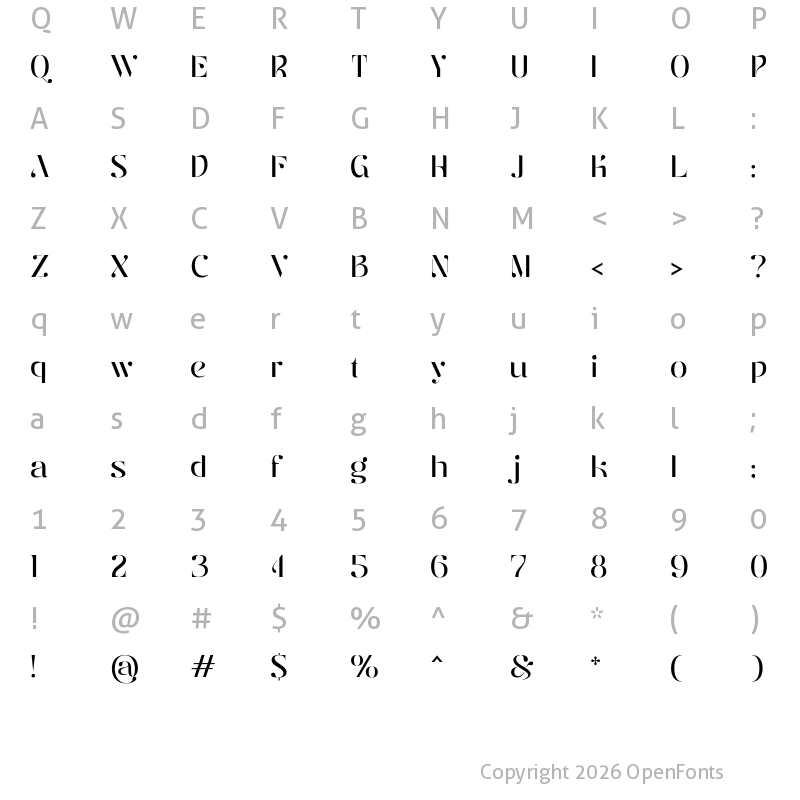 Character Map of Stancilo Regular