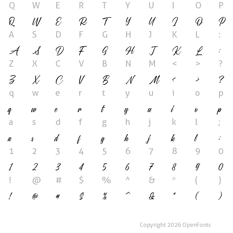 Character Map of Standberg Regular