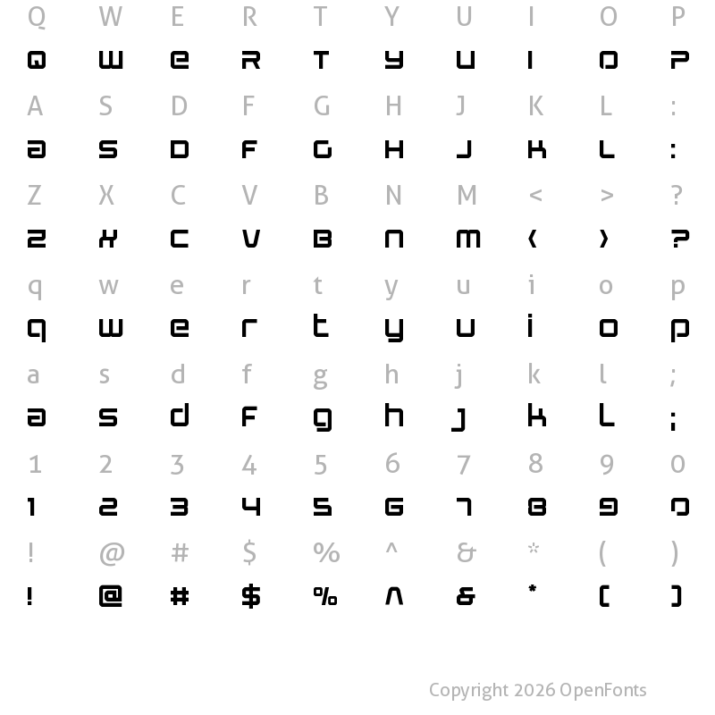 Character Map of Star Eagle 2 Regular
