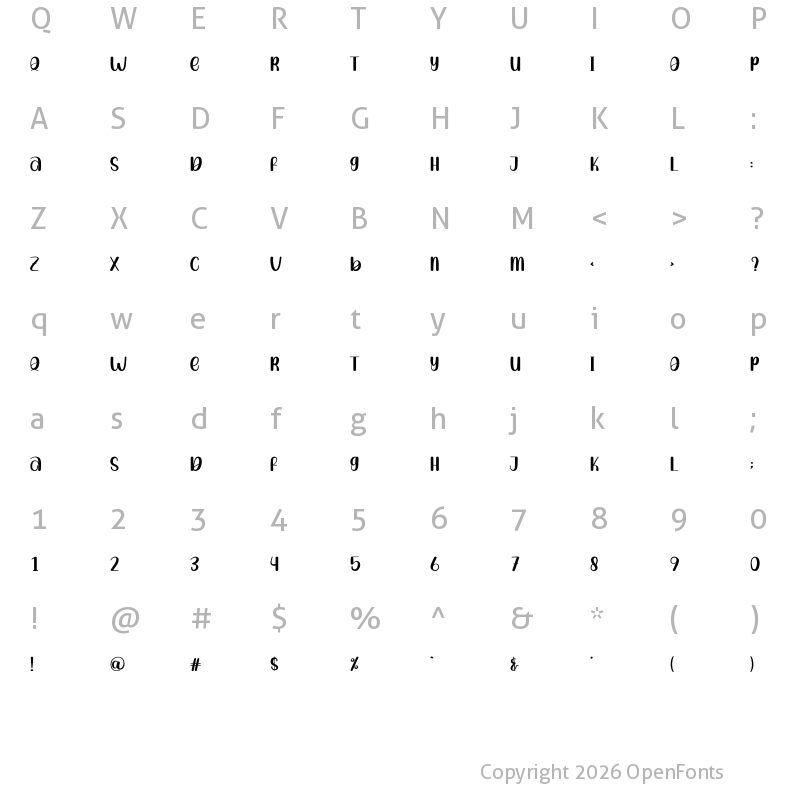 Character Map of Star Fish Regular