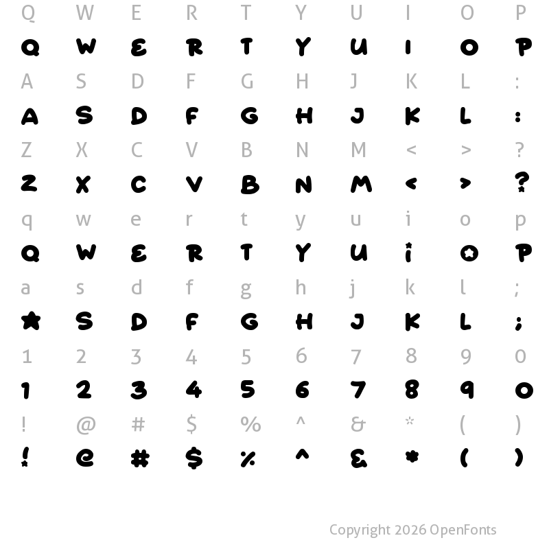 Character Map of Starborn Regular