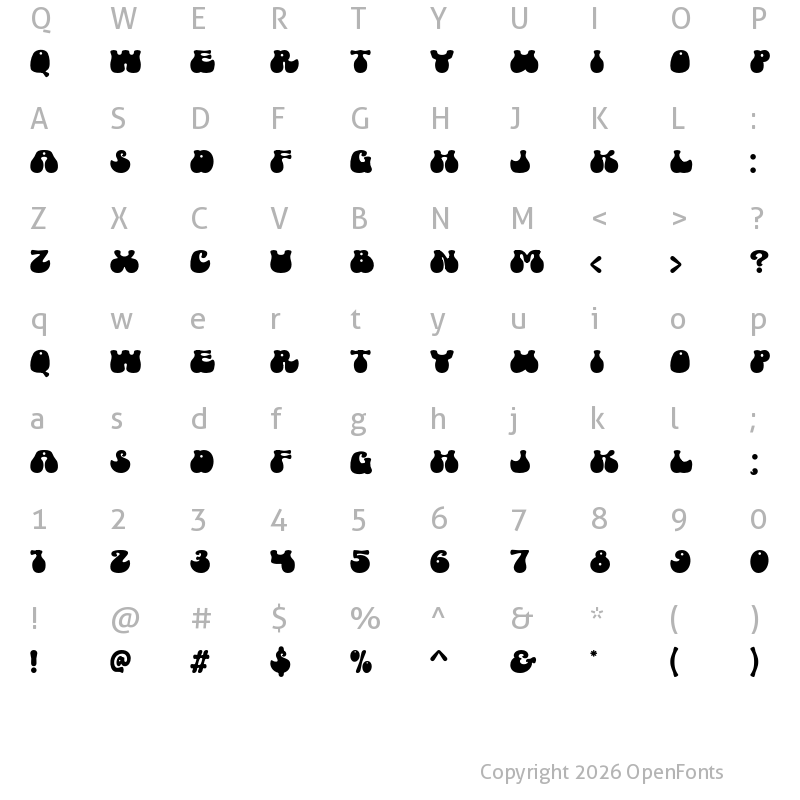 Character Map of Starday Regular