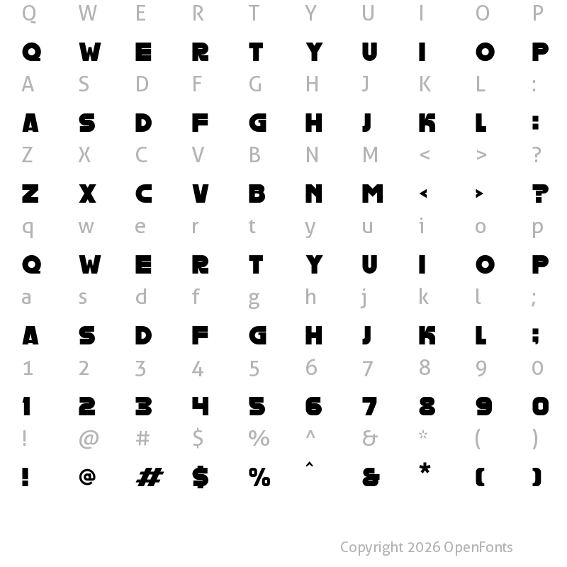 Character Map of STARLINK Regular