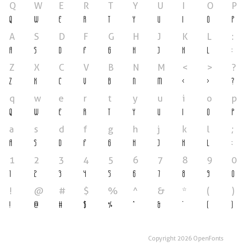 Character Map of Starmagic Regular