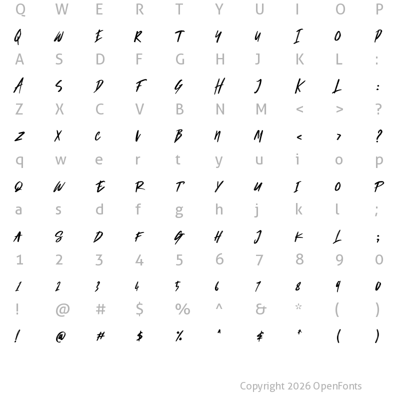 Character Map of Starshy Regular