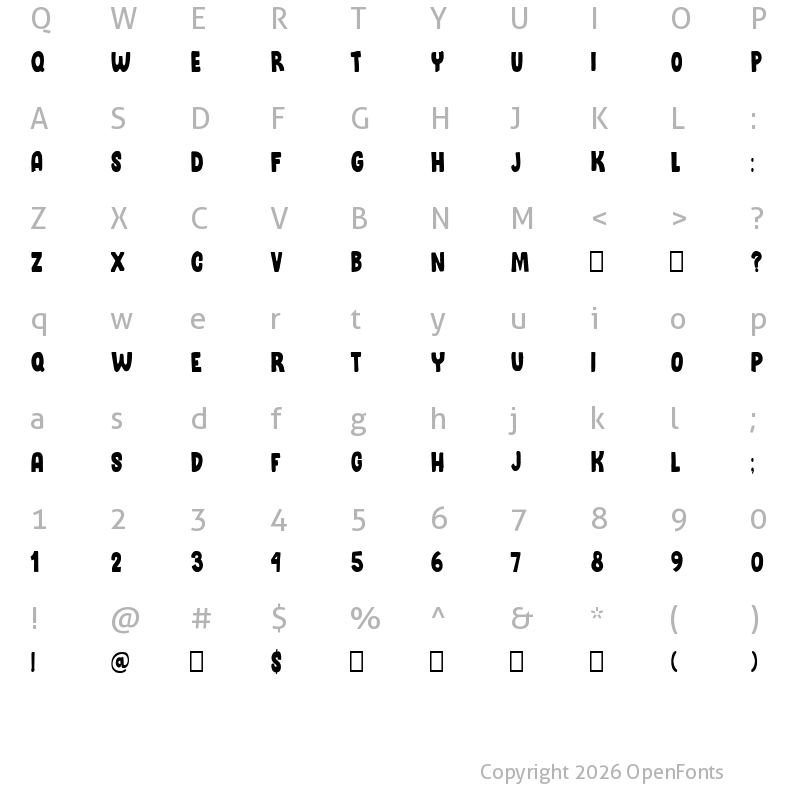 Character Map of State Holiday Regular