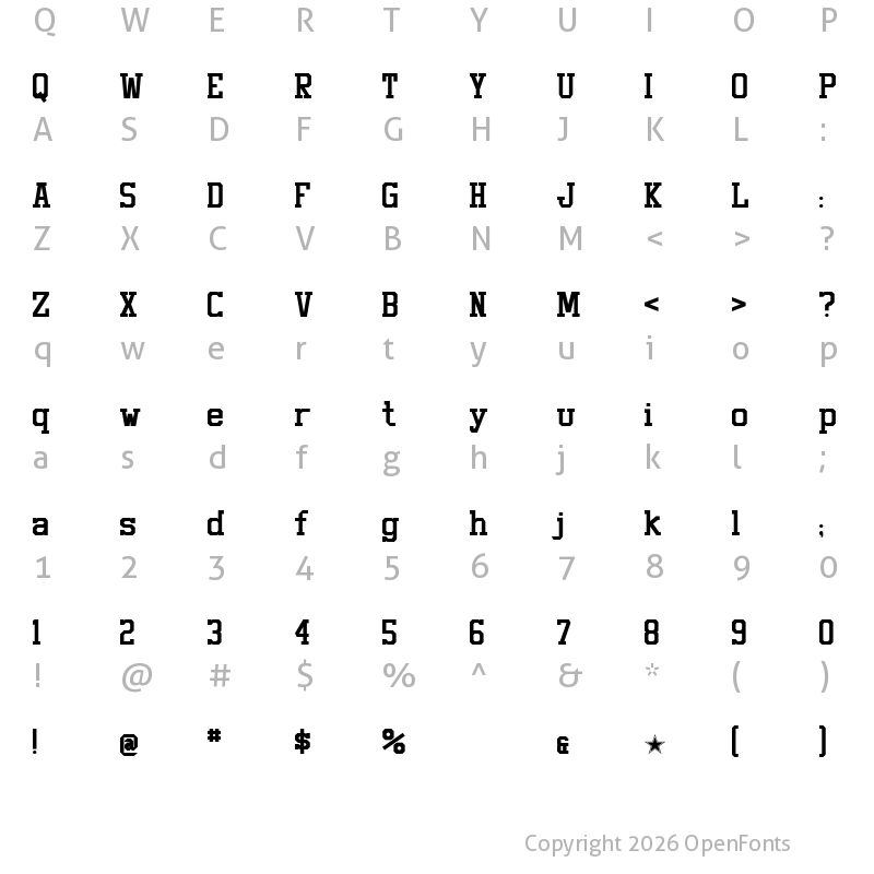 Character Map of Staubach Regular