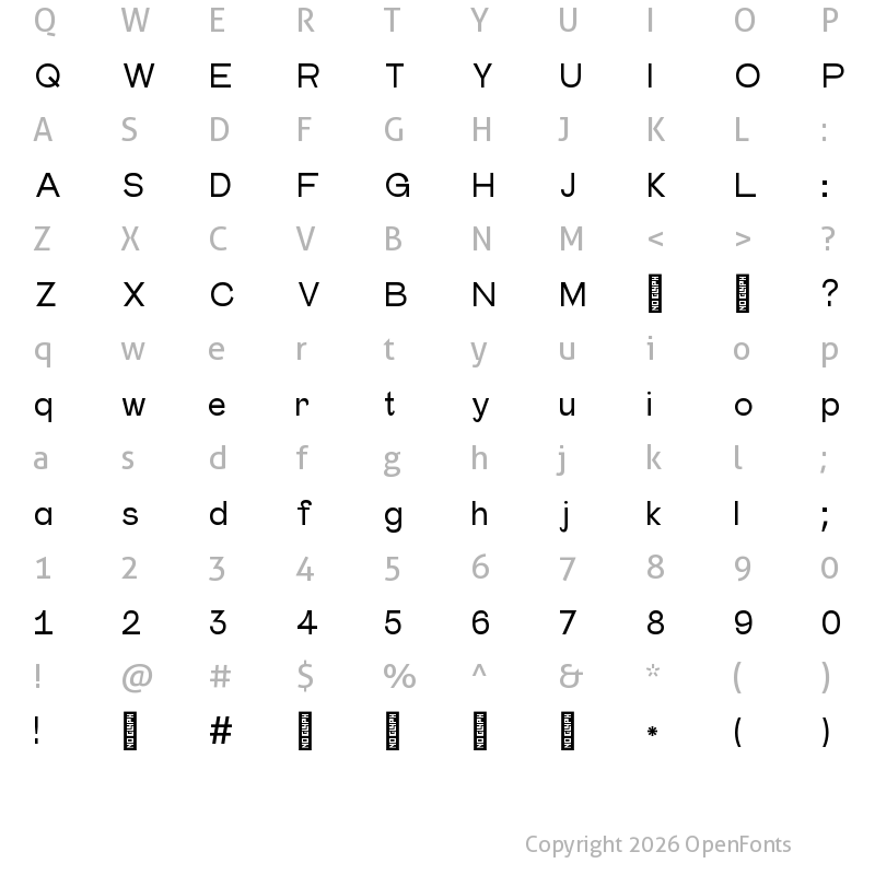 Character Map of Stavok Grotesque Light