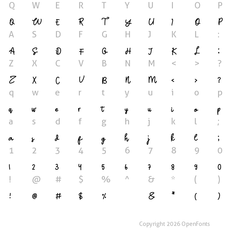 Character Map of Stay Beauty inside Regular