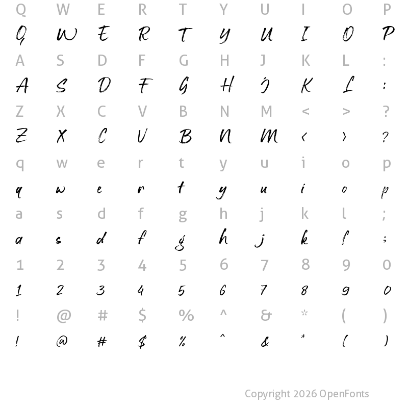 Character Map of Stay Strong Demo Regular