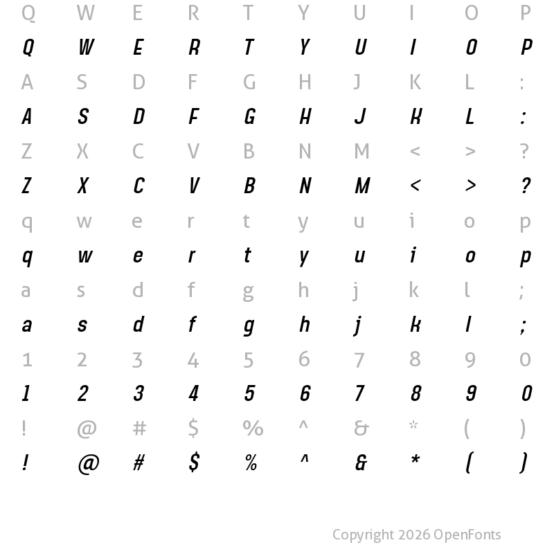 Character Map of Steagisler Italic