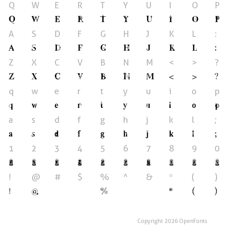 Character Map of Steamy Regular