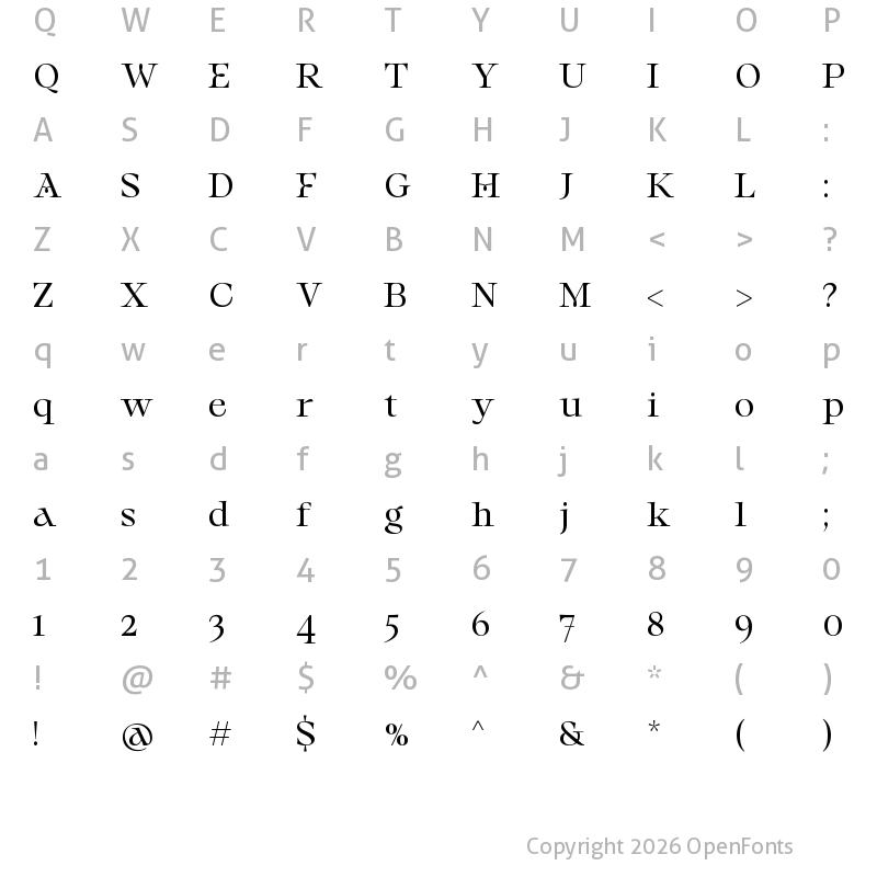 Character Map of Steravina Regular