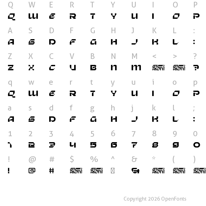 Character Map of Sterion Regular