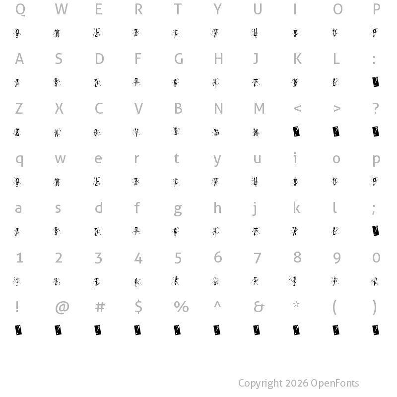 Character Map of StickyMad Regular