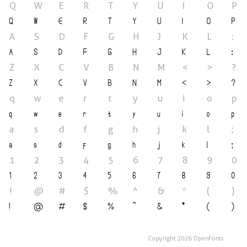 Character Map of Stikco Regular