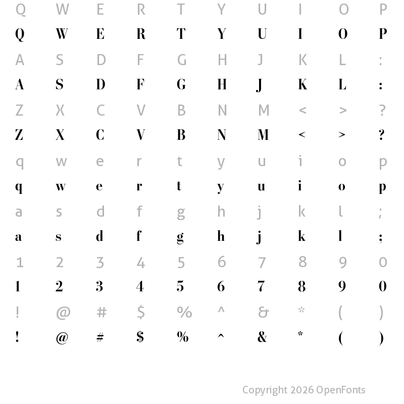 Character Map of StilsonDisplay Bold