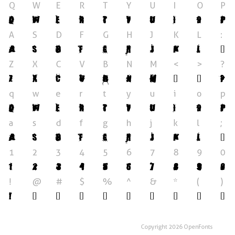 Character Map of Stone Cold Regular