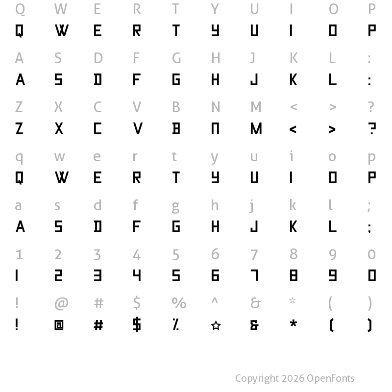 Character Map of STOR Regular