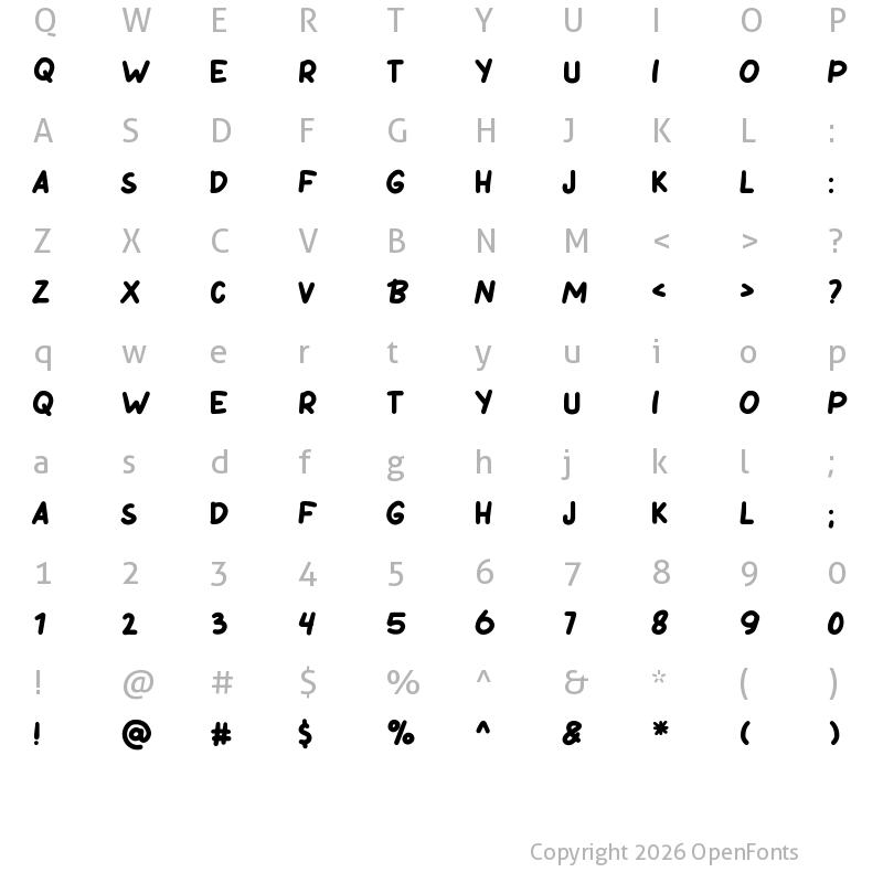 Character Map of Storan Regular