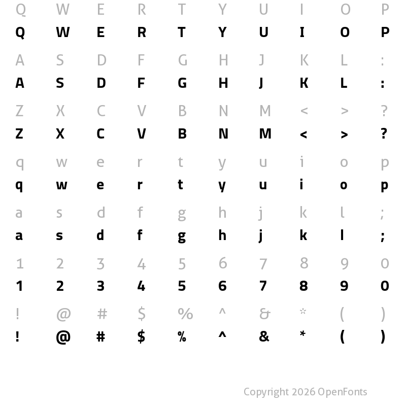 Character Map of Storia Sans ExtraBold
