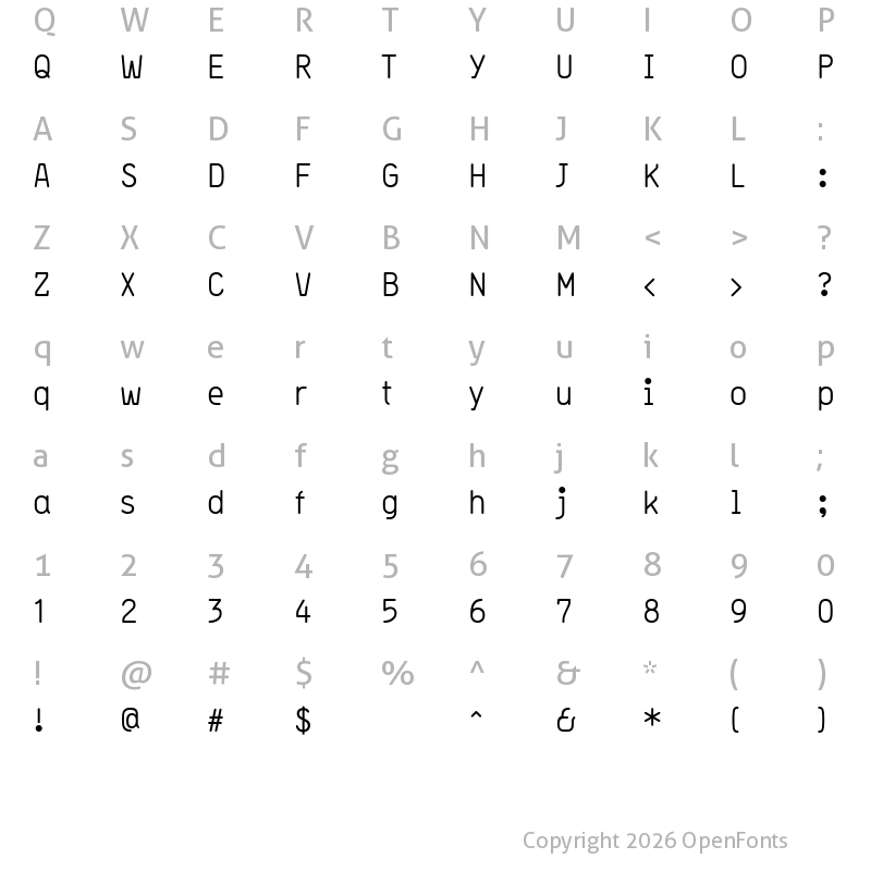 Character Map of Storno Regular
