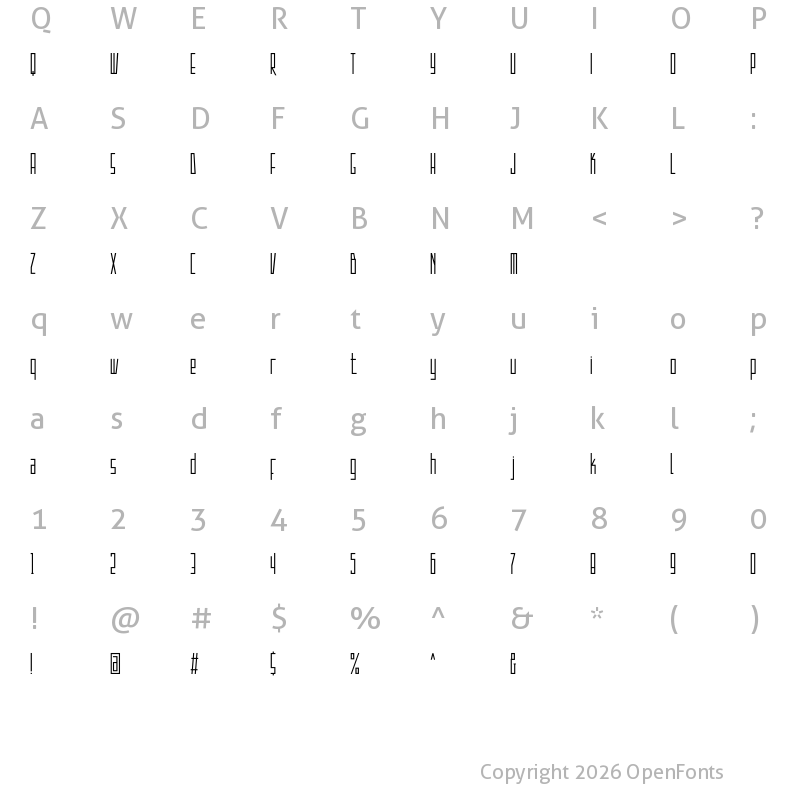 Character Map of Strak Demo Regular