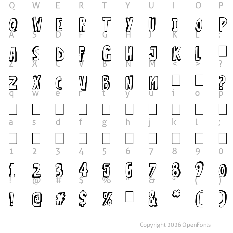 Character Map of Strange Magic Shad Regular